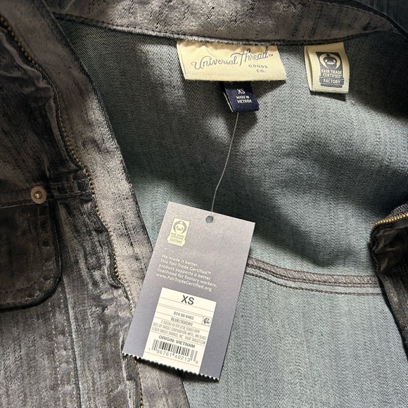 Universal Thread Blue:Gray Plush Denim Jacket and Skirt Set - Picture 6 of 9